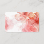 Aquarellpinke Blume Blumenkarte Visitenkarte (Rückseite)