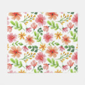 Aquarellpinke Blume Blumenmuster-69677 Fleecedecke (Vorderseite (Horizontal))