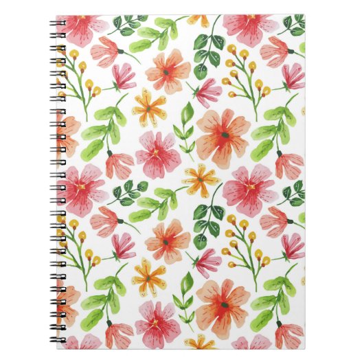 Aquarellpinke Blume Blumenmuster-69677 Notizblock (Vorderseite)