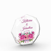 Aquarellpinke Blume Bouquet-Wedding Keepake- Fotoblock (Links)