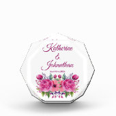 Aquarellpinke Blume Bouquet-Wedding Keepake- Fotoblock (Vorderseite)