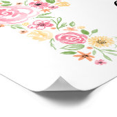 Aquarellpinke Blume Kreuz Erste Kommune Poster (Ecke)