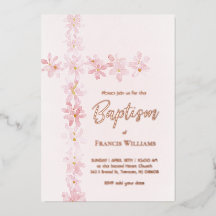 Aquarellpinke Blume kreuzen Taufe