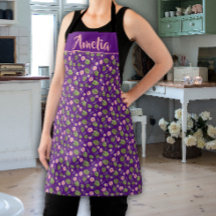 Aquarellpinke Blume lila Schürze