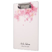 Aquarellpinke Blume Makeup Artist Haar Stylist Klemmbrett (Links)