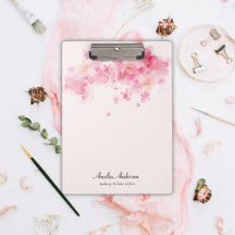 Aquarellpinke Blume Makeup Artist Haar Stylist