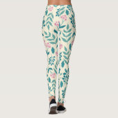 Aquarellpinke Blume Muster coole Frauengeschenke Leggings (Rückseite)