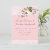 Aquarellpinke Blume Post Hochzeit Empfang Einladung (Stehend Vorderseite)