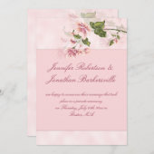 Aquarellpinke Blume Post Hochzeit Empfang Einladung (Vorne/Hinten)