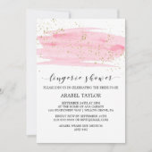 Aquarellpinke Blush und Gold Lingerie Dusche Einladung (Vorderseite)