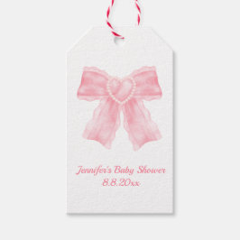 Aquarellpinke Bogen Baby Dusche Geschenkanhänger