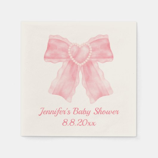 Aquarellpinke Bogen Baby Dusche Serviette (Vorderseite)