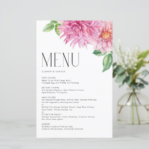 Aquarellpinke Dahlia Blume Blumenkarte