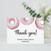 Aquarellpinke Donuts danke Karte (Stehend Vorderseite)