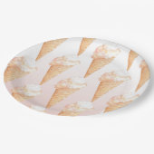 Aquarellpinke Eiscreme Teller (Schrägansicht)