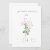 Aquarellpinke Eustoma Blume Grußkarte Einladung (Vorne/Hinten)