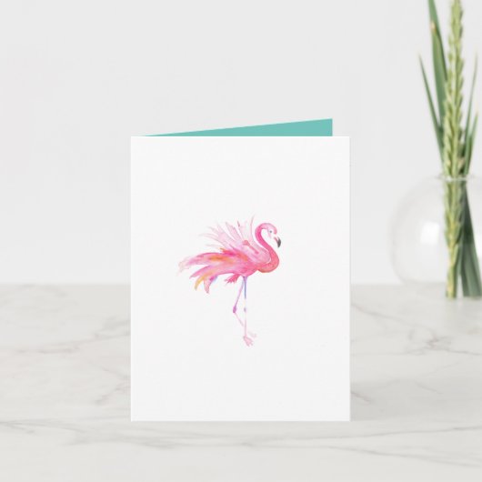 Aquarellpinke Flamingo Grußkarte Feiertagskarte (Vorderseite)