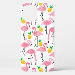 Aquarellpinke Flamingo und gelbe Ananas Case-Mate iPhone Hülle