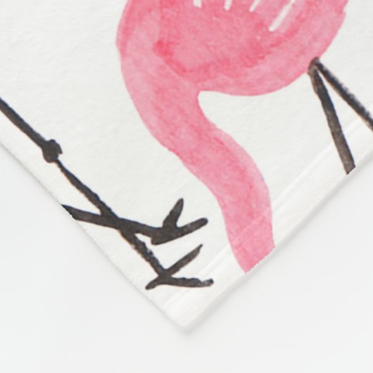 Aquarellpinke Flamingo und gelbe Ananas Fleecedecke (Ecke)