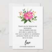 Aquarellpinke Foto Script Danke Karte (Rückseite)