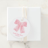 Aquarellpinke Herzbeutel Babydusche Geschenkanhänger (Beispiel)