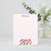 Aquarellpinke Hydrangea Lacecaps Blumengemälde (Stehend Vorderseite)