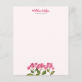 Aquarellpinke Hydrangea Lacecaps Blumengemälde (Vorderseite)