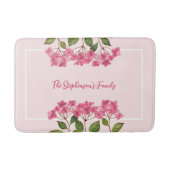 Aquarellpinke Hydrangea Lacecaps Illustration Badematte (Vorderseite)