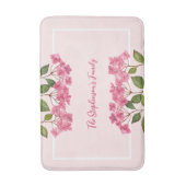 Aquarellpinke Hydrangea Lacecaps Illustration Badematte (Vorderseite Vertikal)