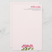 Aquarellpinke Hydrangea Lacecaps Illustration Briefpapier (Vorne/Hinten)