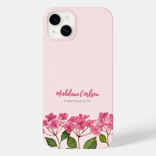 Aquarellpinke Hydrangea Lacecaps Illustration Case-Mate iPhone Hülle (Rückseite)