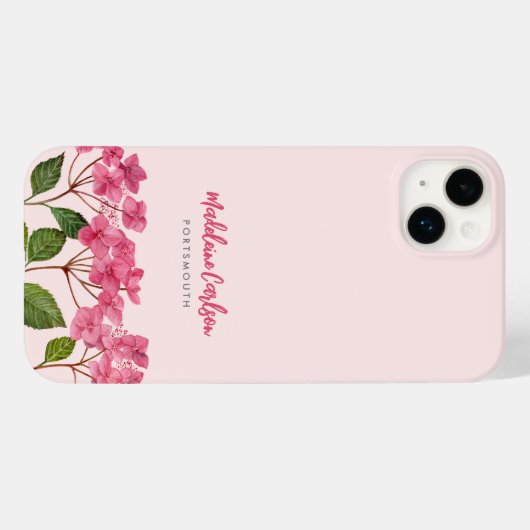 Aquarellpinke Hydrangea Lacecaps Illustration Case-Mate iPhone Hülle (Rückseite (Horizontal))