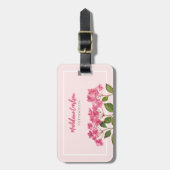 Aquarellpinke Hydrangea Lacecaps Illustration Gepäckanhänger (Vorderseite vertikal)