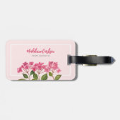 Aquarellpinke Hydrangea Lacecaps Illustration Gepäckanhänger (Rückseite horizontal)