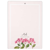 Aquarellpinke Hydrangea Lacecaps Illustration Klemmbrett (Rückseite)
