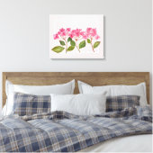 Aquarellpinke Hydrangea Lacecaps Illustration Leinwanddruck (Insitu (Schlafzimmer))