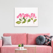 Aquarellpinke Hydrangea Lacecaps Illustration Leinwanddruck (Insitu (Wohnzimmer))