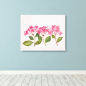 Aquarellpinke Hydrangea Lacecaps Illustration Leinwanddruck (Insitu (Holzboden))
