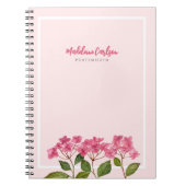 Aquarellpinke Hydrangea Lacecaps Illustration Notizblock (Vorderseite)