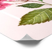 Aquarellpinke Hydrangea Lacecaps Illustration Poster (Ecke)
