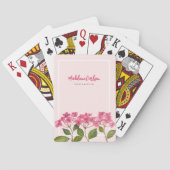 Aquarellpinke Hydrangea Lacecaps Illustration Spielkarten (Rückseite)