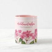 Aquarellpinke Hydrangea Lacecaps Illustration Tasse (Zentrum)