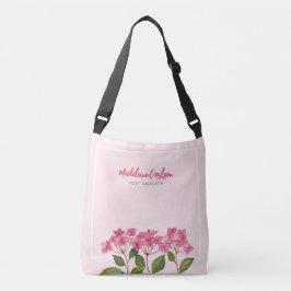 Aquarellpinke Hydrangea Lacecaps Illustration Tragetaschen Mit Langen Trägern
