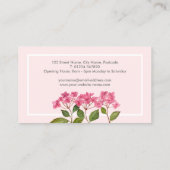 Aquarellpinke Hydrangea Lacecaps Illustration Visitenkarte (Rückseite)