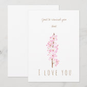 Aquarellpinke Kirschblüte Grußkarte Einladung (Vorne/Hinten)