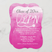 Aquarellpinke Krankenpflege LPN Krankenschwester G Einladung (Vorne/Hinten)