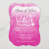 Aquarellpinke Krankenpflege RN Krankenschwester Gr Einladung (Vorne/Hinten)