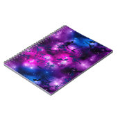 Aquarellpinke, Lila-blaue Marmorgalaxie Notizblock (Linke Seite)