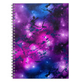 Aquarellpinke, Lila-blaue Marmorgalaxie Notizblock (Vorderseite)