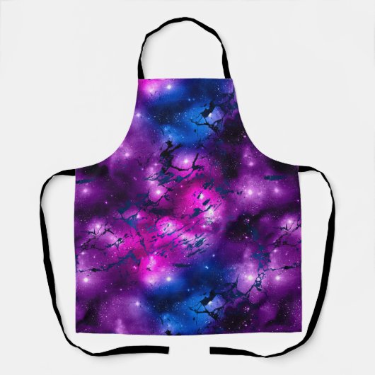 Aquarellpinke, Lila-blaue Marmorgalaxie Schürze (Vorderseite)